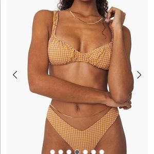 NWT WeWoreWhat Seersucker Bikini Top